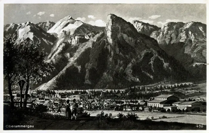 Framed Print : Oberammergau and peaks of Kofel and Not, Bavaria Framed Print : Oberammergau and peaks of Kofel and Not, Bavaria