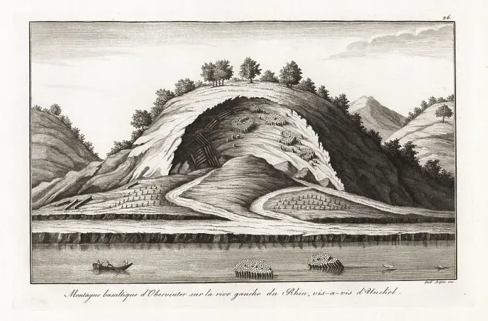 Framed Print : Oberwinter, a basalt mountain on the Rhine, Germany, 18th centur Framed Print : Oberwinter, a basalt mountain on the Rhine, Germany, 18th centur