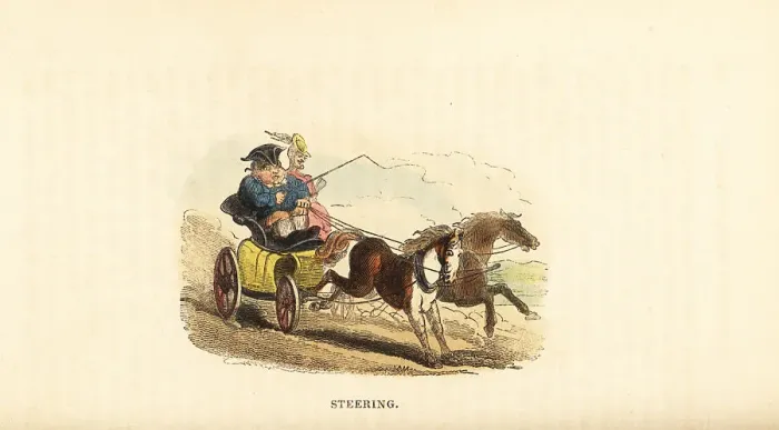 Framed Print : Obese man driving a two-horse carriage in Georgian England Framed Print : Obese man driving a two-horse carriage in Georgian England