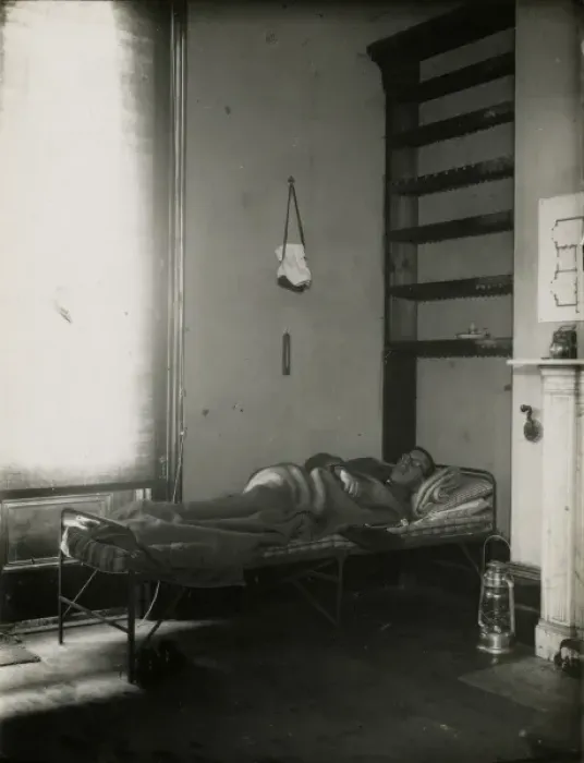 Framed Print : Observer asleep on a bed in Base Room Framed Print : Observer asleep on a bed in Base Room