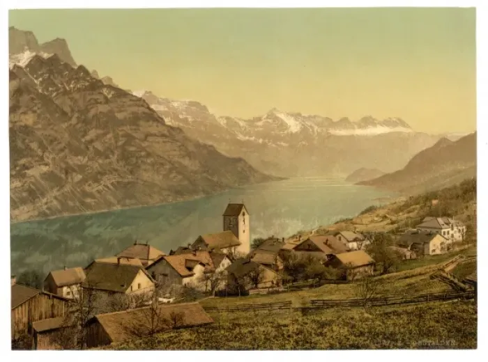 Framed Print : Obstalden, general view, Switzerland Framed Print : Obstalden, general view, Switzerland