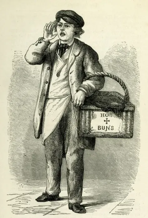 Framed Print : Occupations 1882 - Hot Cross Buns Seller Framed Print : Occupations 1882 - Hot Cross Buns Seller