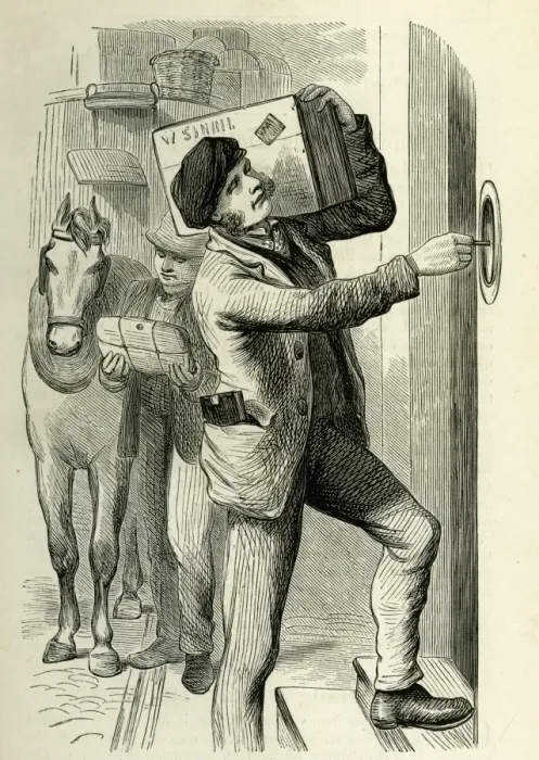 Framed Print : Occupations 1882 - Parcel Delivery Man Framed Print : Occupations 1882 - Parcel Delivery Man