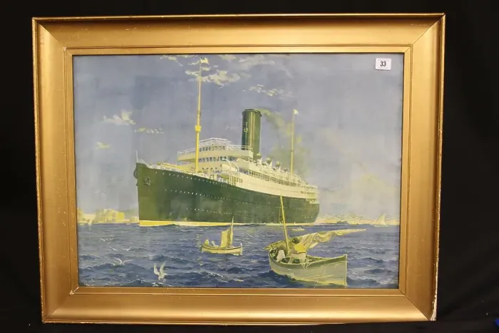 Framed Print : Ocean liner of the Anchor Line steamship company Framed Print : Ocean liner of the Anchor Line steamship company