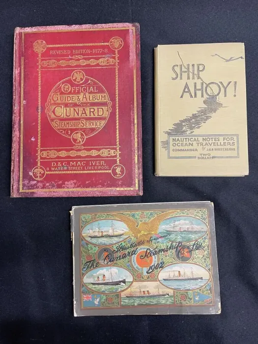 Framed Print : Ocean liner books, collection of three Framed Print : Ocean liner books, collection of three
