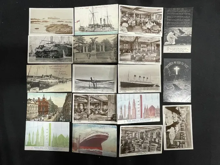 Framed Print : Ocean liners, collection of 18 postcards Framed Print : Ocean liners, collection of 18 postcards
