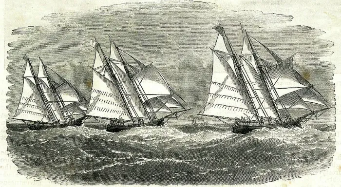 Framed Print : Ocean race between the Henrietta, Fleetwing and Vesta Framed Print : Ocean race between the Henrietta, Fleetwing and Vesta