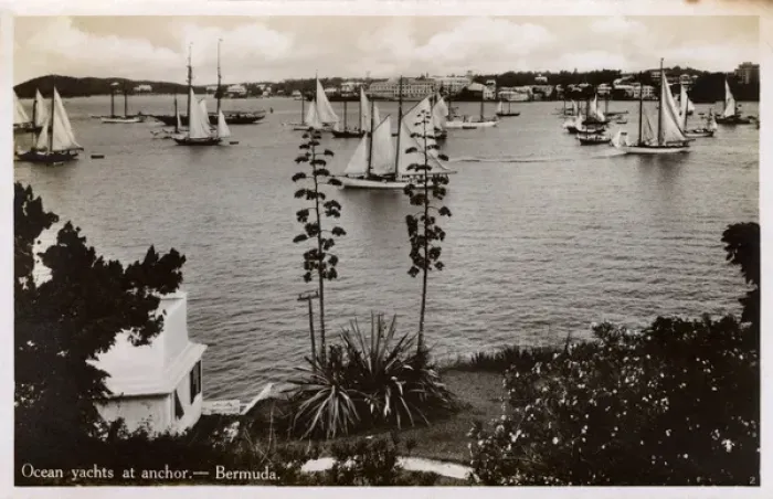 Framed Print : Ocean Yachts at anchor - Bermuda Framed Print : Ocean Yachts at anchor - Bermuda