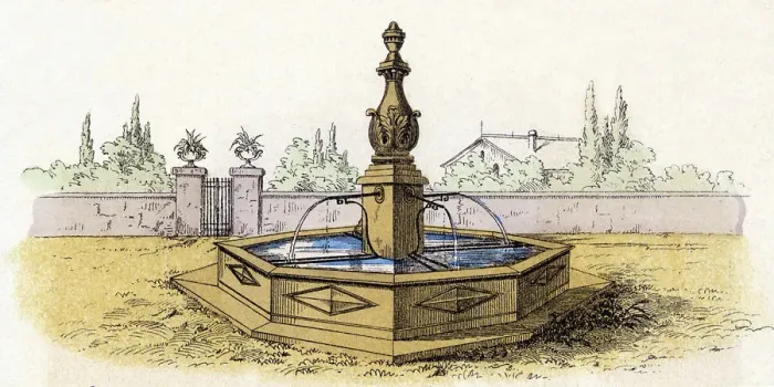 Framed Print : Octagonal Fountain Date: 1880 Framed Print : Octagonal Fountain Date: 1880