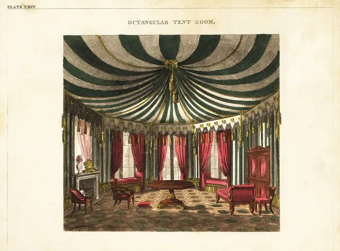 Framed Print : Octagonal tent room, Regency style