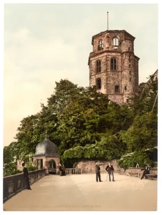 Framed Print : Octagonal Tower and Terrace, Heidelberg, Baden, Germany Framed Print : Octagonal Tower and Terrace, Heidelberg, Baden, Germany