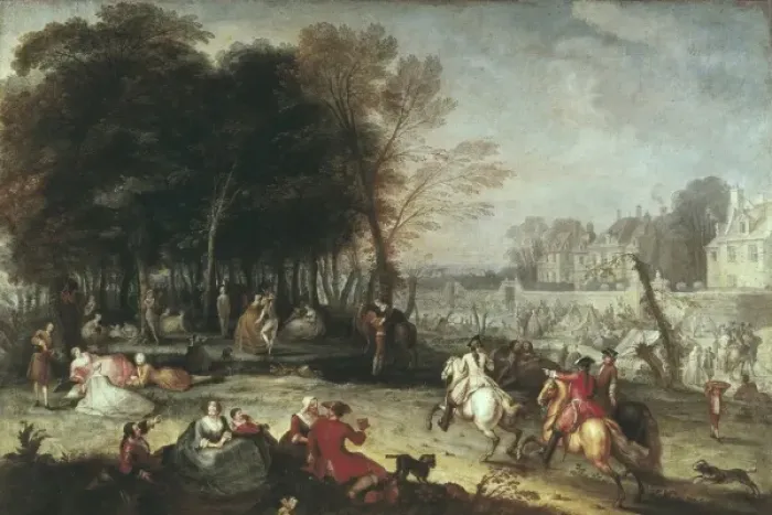 Framed Print : OCTAVIEN, Fran篩s (1682-1740). Fair at Bezons Framed Print : OCTAVIEN, Fran篩s (1682-1740). Fair at Bezons