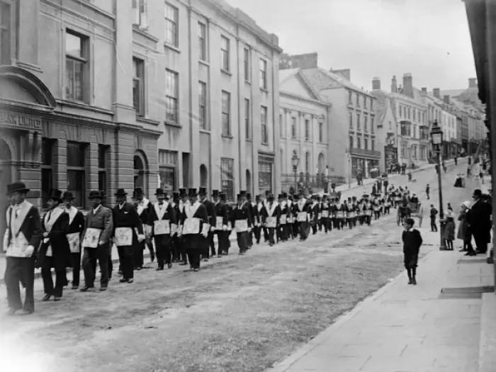Framed Print : Odd Fellows parade, Haverfordwest, South Wales Framed Print : Odd Fellows parade, Haverfordwest, South Wales