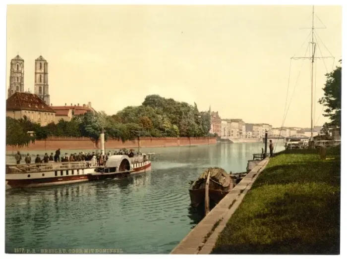 Framed Print : Oder River, with Cathedral Island, Breslau, Silesia, Germany Framed Print : Oder River, with Cathedral Island, Breslau, Silesia, Germany
