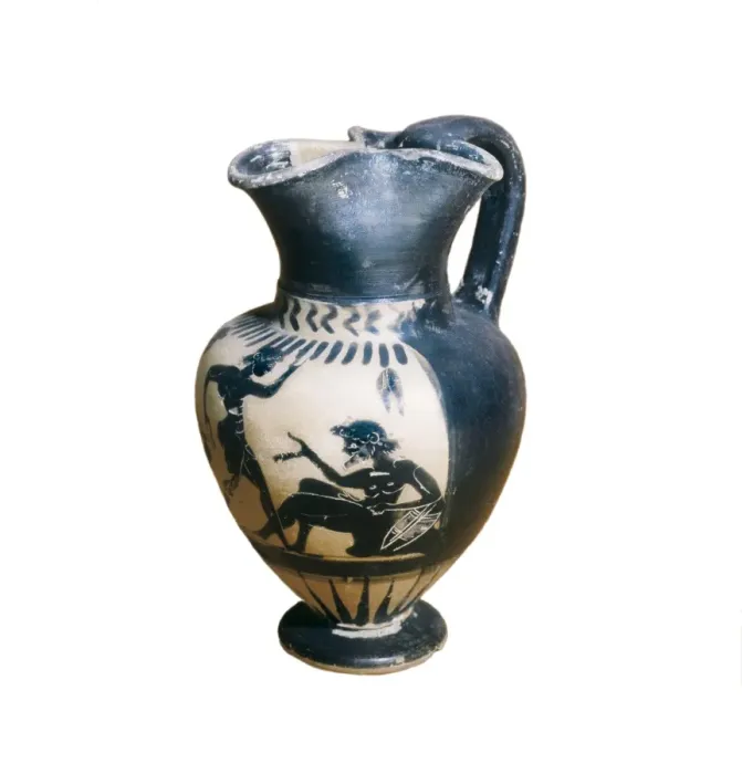 Framed Print : Oenochoe. Black-figure ceramics. Archaic Greek Framed Print : Oenochoe. Black-figure ceramics. Archaic Greek
