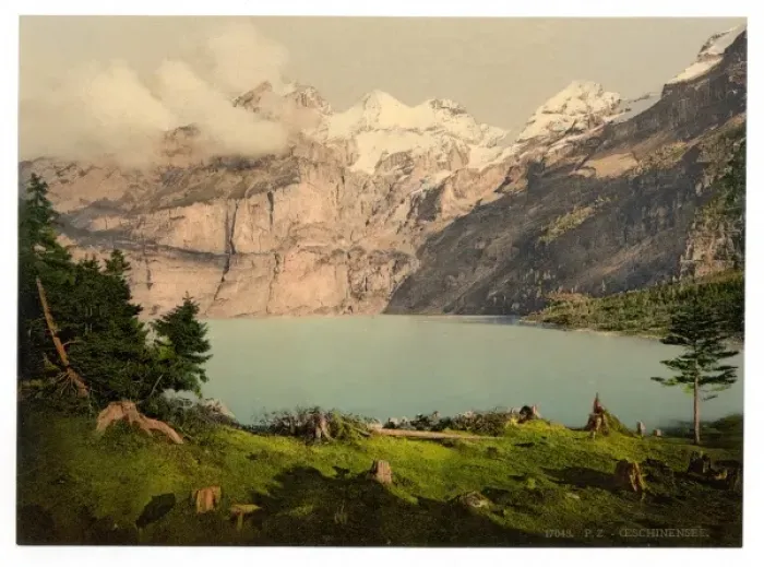 Framed Print : Oeschinensee, Bernese Oberland, Switzerland Framed Print : Oeschinensee, Bernese Oberland, Switzerland