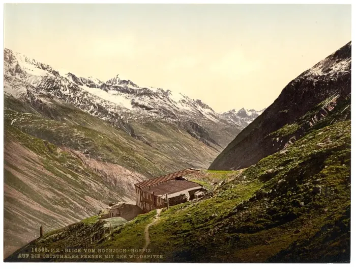 Framed Print : Oetz Valley, view from Hochjoch Hotel with the Wildspitze, T Framed Print : Oetz Valley, view from Hochjoch Hotel with the Wildspitze, T