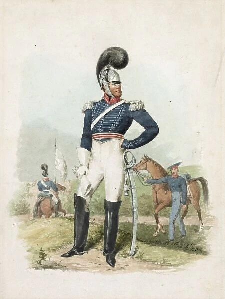 Officer from the First Troop, Philadelphia, facing forward