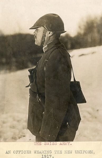 Officer in new Swiss Army uniform, WW1