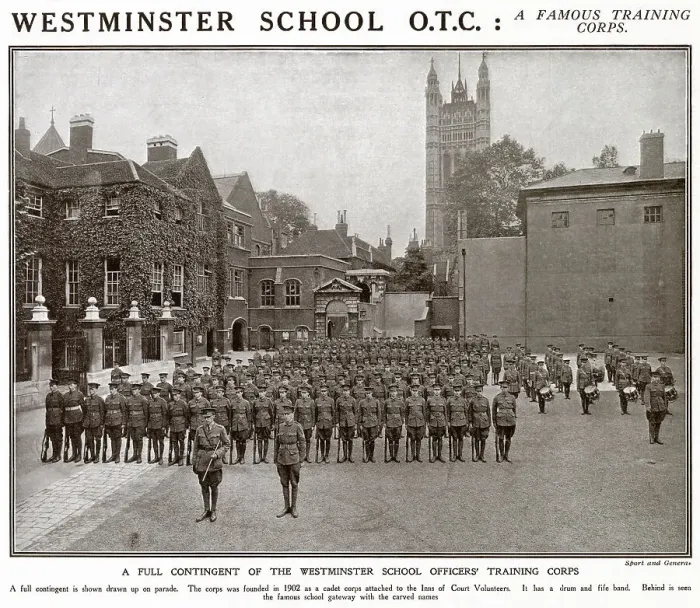 Framed Print : Officer Training Corps had begun in 1902, in the wake of the Second Boer War. Photograph showing a parade of training officers. Date: 1917 Framed Print : Officer Training Corps had begun in 1902, in the wake of the Second Boer War. Photograph showing a parade of training officers. Date: 1917