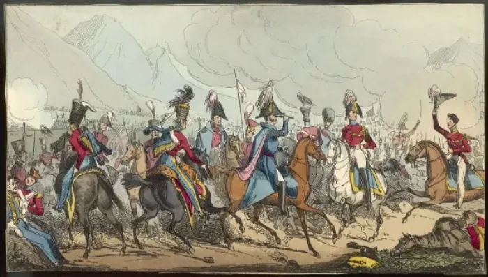 Framed Print : Officers in a Battle Framed Print : Officers in a Battle