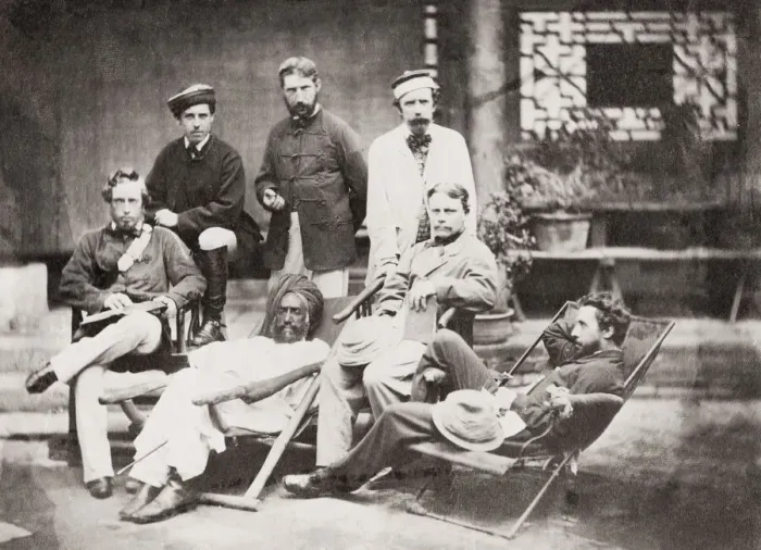Framed Print : Officers of Fanes Horse, Tientsin, Tianjin, China 1861 Framed Print : Officers of Fanes Horse, Tientsin, Tianjin, China 1861