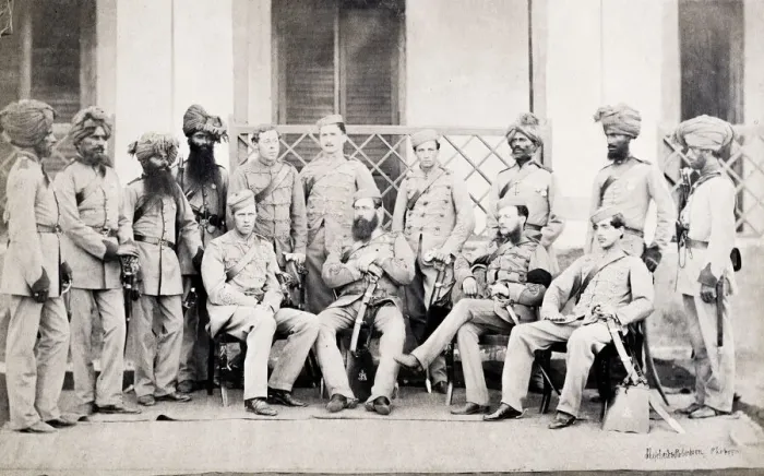 Framed Print : Officers of a native Indian regiment, British army, India Framed Print : Officers of a native Indian regiment, British army, India