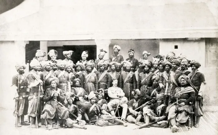 Framed Print : Officers of a native Indian regiment, British army, India Framed Print : Officers of a native Indian regiment, British army, India