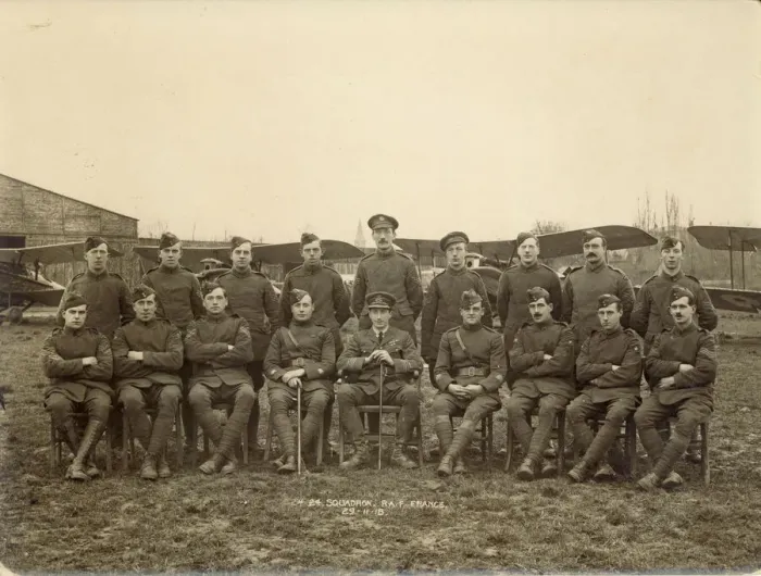 Framed Print : Officers of No24 Squadron RAF in France 29 November 1918 Framed Print : Officers of No24 Squadron RAF in France 29 November 1918
