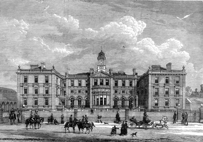 Framed Print : The Officers Quarters, Knightsbridge Barracks, 1880 Framed Print : The Officers Quarters, Knightsbridge Barracks, 1880
