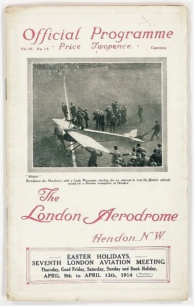 Official programme cover, The London Aerodrome