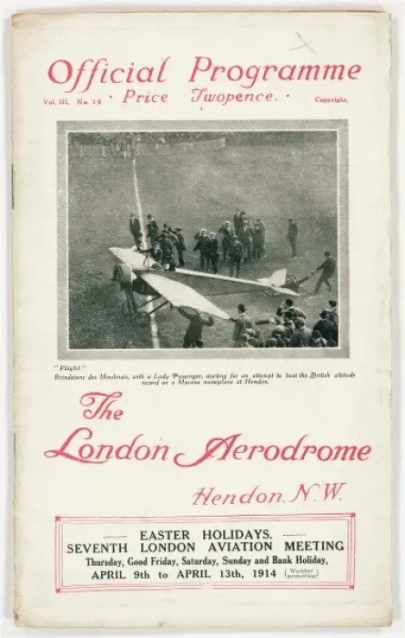 Framed Print : Official programme cover, The London Aerodrome Framed Print : Official programme cover, The London Aerodrome