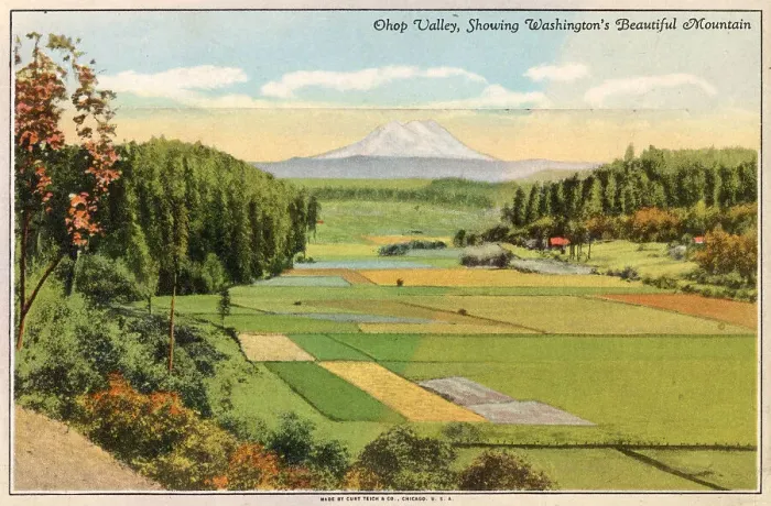 Framed Print : Ohop Valley, Washington, USA Date: 1929 Framed Print : Ohop Valley, Washington, USA Date: 1929