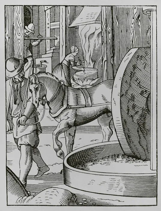 Framed Print : The oil maker, 16th century. Engraving Framed Print : The oil maker, 16th century. Engraving
