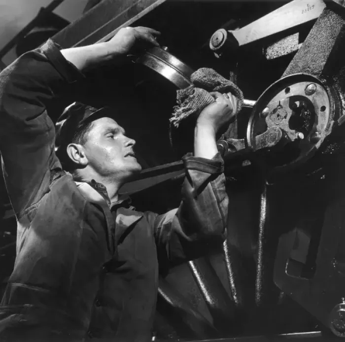 Framed Print : Oiling a Locomotive Wheel and Piston Framed Print : Oiling a Locomotive Wheel and Piston