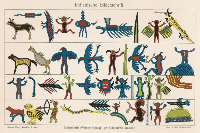 Framed Print : OJIBWAY PICTURE WRITING Framed Print : OJIBWAY PICTURE WRITING