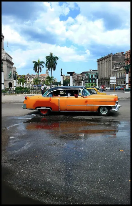 Framed Print : Old American car in cenral square, Havana, Cuba Framed Print : Old American car in cenral square, Havana, Cuba