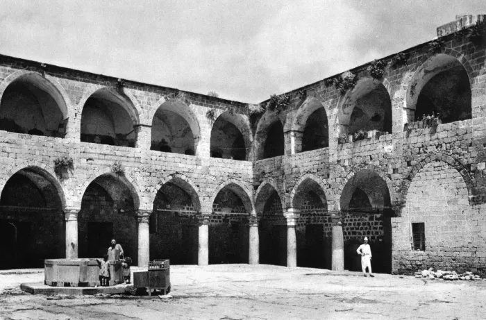 Framed Print : Old arcaded inn, Acre, Galilee, Northern Israel Framed Print : Old arcaded inn, Acre, Galilee, Northern Israel