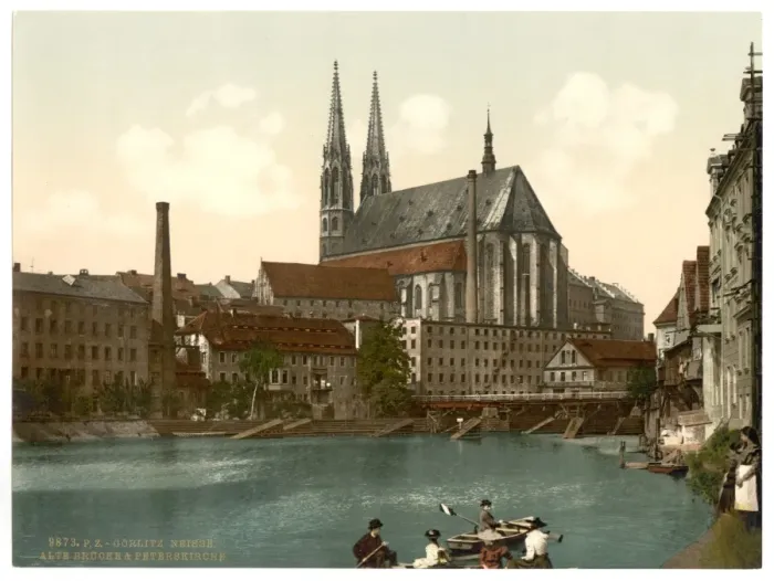 Framed Print : Old Bridge and St. Peters Church, Gorlitz, Silesia, Germany Framed Print : Old Bridge and St. Peters Church, Gorlitz, Silesia, Germany