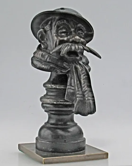 Framed Print : Old Bill car mascot on a metal plinth, WW1 Framed Print : Old Bill car mascot on a metal plinth, WW1