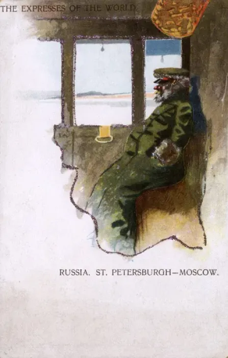 Framed Print : Old Coach Driver takes train between Moscow - St Petersburg