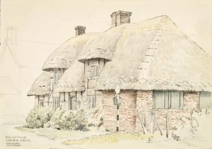 Framed Print : Old Cottage, Sopley, Hampshire Framed Print : Old Cottage, Sopley, Hampshire