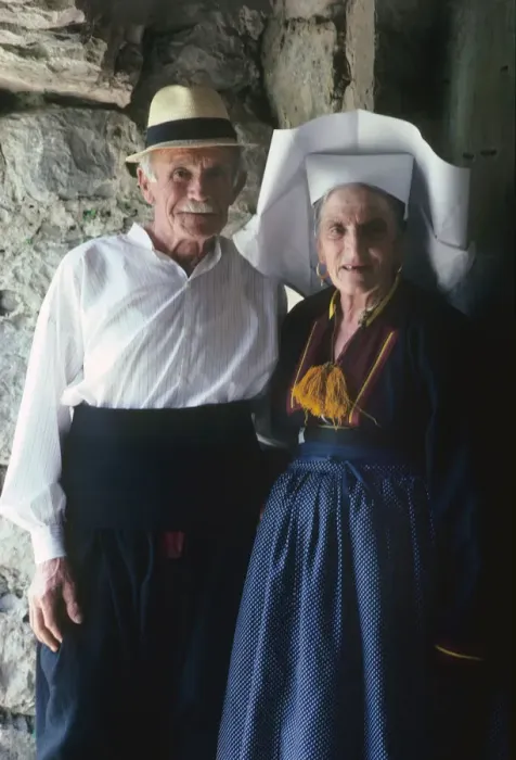 Framed Print : Old couple dressed in traditional costume near Dubrovnik Framed Print : Old couple dressed in traditional costume near Dubrovnik