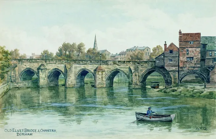 Framed Print : Old Elvet Bridge and Chantry, Durham, County Durham Framed Print : Old Elvet Bridge and Chantry, Durham, County Durham