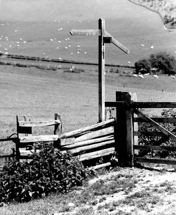 Framed Print : Old fence and signpost at Bix near Henley-on-Thames, Oxon Framed Print : Old fence and signpost at Bix near Henley-on-Thames, Oxon