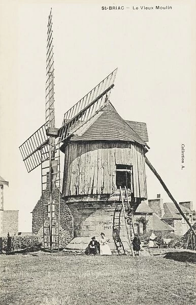 Old French Windmill at St Briac, France