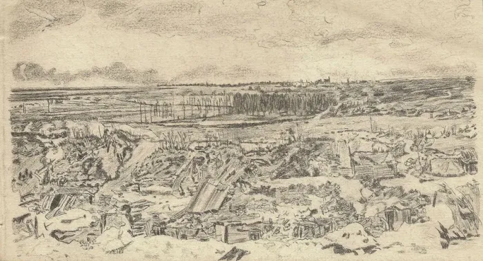 Framed Print : The Old German Front Line, Arras, by WHD Arthur, WW1 Framed Print : The Old German Front Line, Arras, by WHD Arthur, WW1
