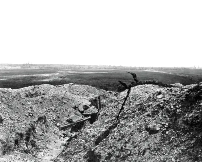 Framed Print : Old German trench near Pozieres, Western Front, WW1 Framed Print : Old German trench near Pozieres, Western Front, WW1