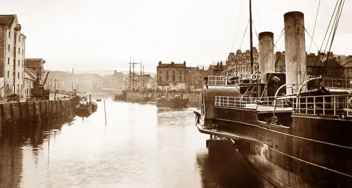 Framed Print : Old Harbour, Douglas, isle of Man, Victorian period Framed Print : Old Harbour, Douglas, isle of Man, Victorian period