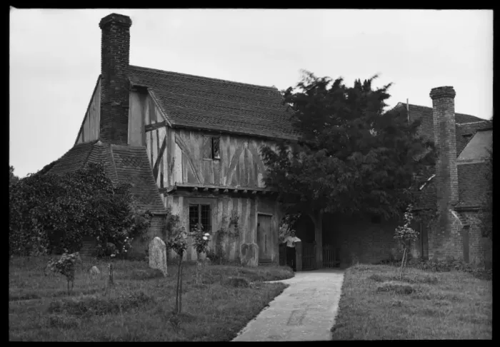 Framed Print : Old house with graveyard